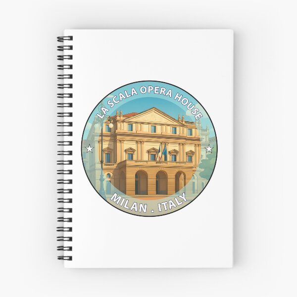 Item preview, La Scala Opera House Milan Italy - Iconic Landmark Travel vacation destination souvenir art stamp designed and sold by inkNext.