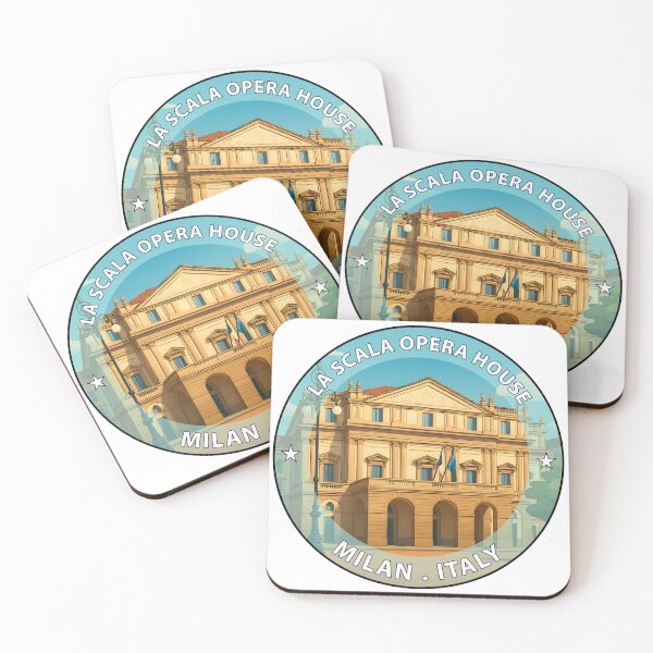 Item preview, La Scala Opera House Milan Italy - Iconic Landmark Travel vacation destination souvenir art stamp designed and sold by inkNext.