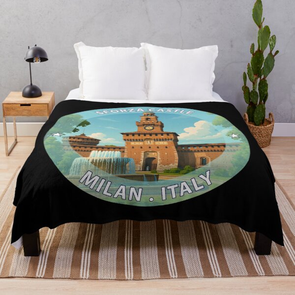 Item preview, Sforza Castle Milan Italy - Iconic Landmark Travel vacation destination souvenir art stamp  designed and sold by inkNext.
