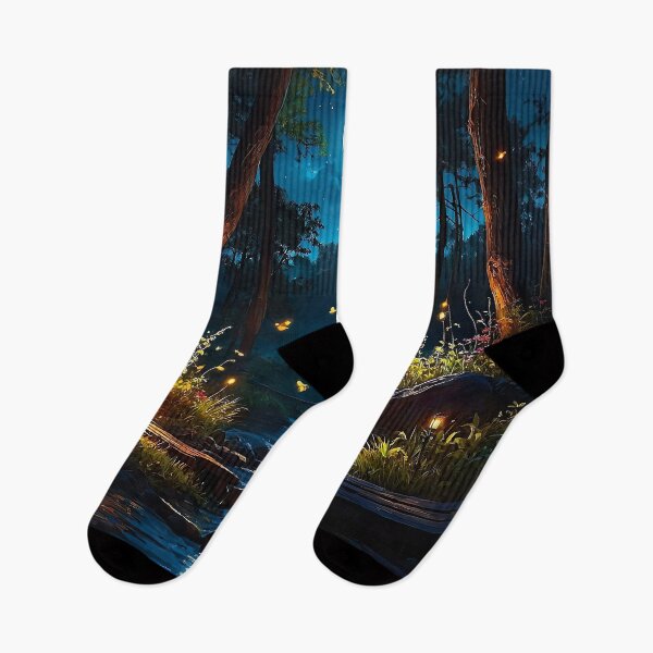 Item preview, Moonlit night in the firefly forest designed and sold by PixelParadies.