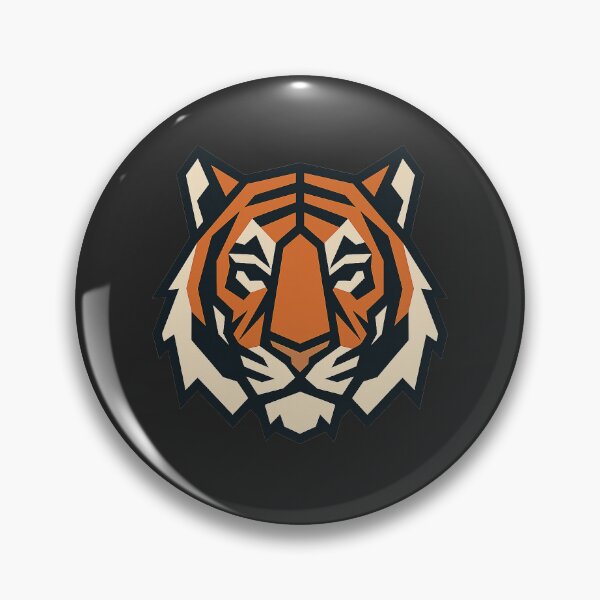 Item preview, Geometric Tiger Head – Low Poly Symmetrical Animal Design designed and sold by Bratak.