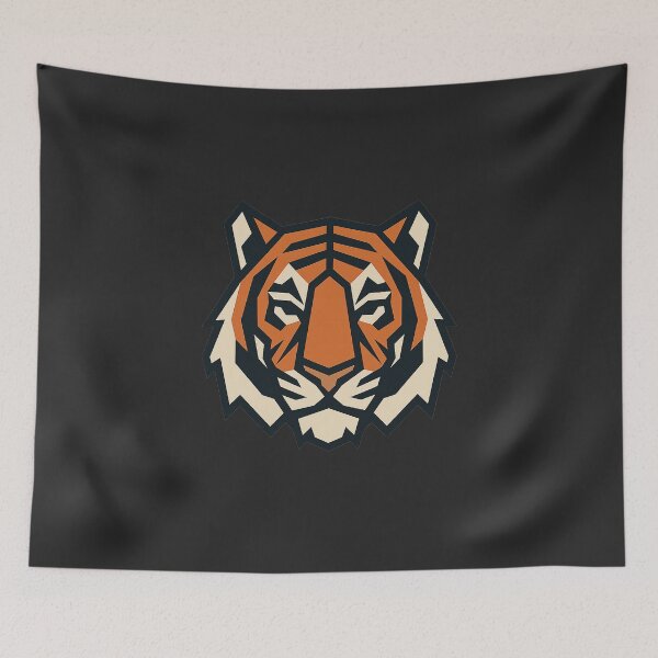 Item preview, Geometric Tiger Head – Low Poly Symmetrical Animal Design designed and sold by Bratak.