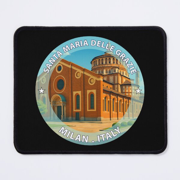 Item preview, Santa Maria delle Grazie Milan Italy - Iconic Landmark Travel vacation destination souvenir art stamp designed and sold by inkNext.