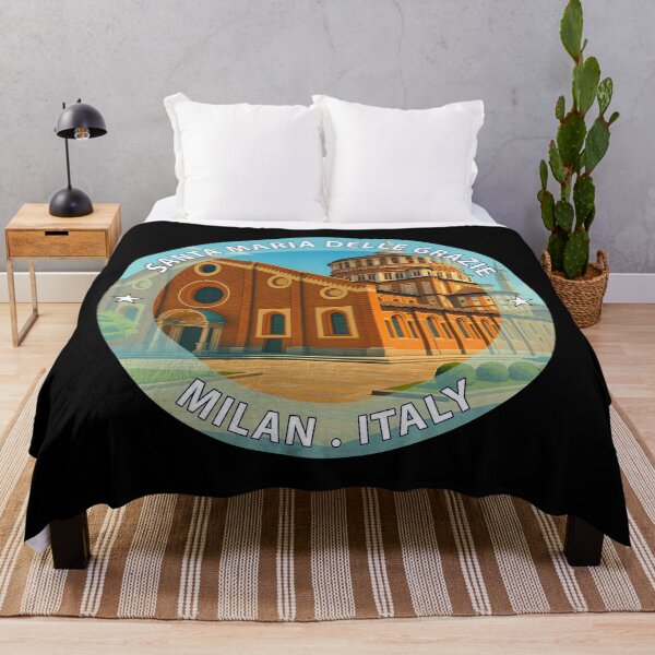 Item preview, Santa Maria delle Grazie Milan Italy - Iconic Landmark Travel vacation destination souvenir art stamp  designed and sold by inkNext.
