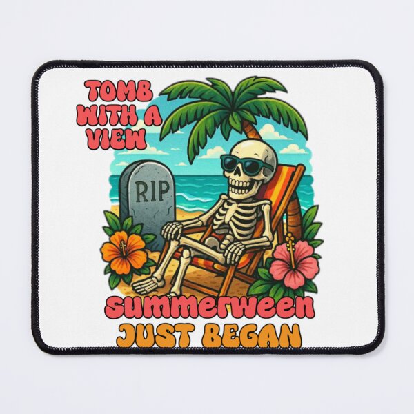 Item preview, Summerween Tomb with a View – Funny Skeleton Vacation designed and sold by Abibless1998.