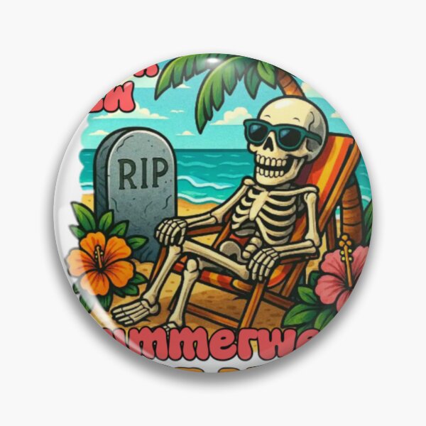 Item preview, Summerween Tomb with a View – Funny Skeleton Vacation designed and sold by Abibless1998.