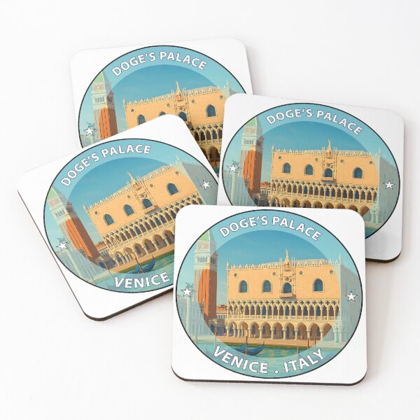 Item preview, Doge’s Palace Venice Italy - Iconic Landmark Travel vacation destination souvenir art stamp  designed and sold by inkNext.