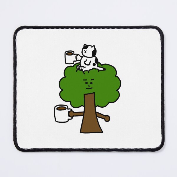Item preview, a Cat and a tree guy with coffee designed and sold by superbaechoo.