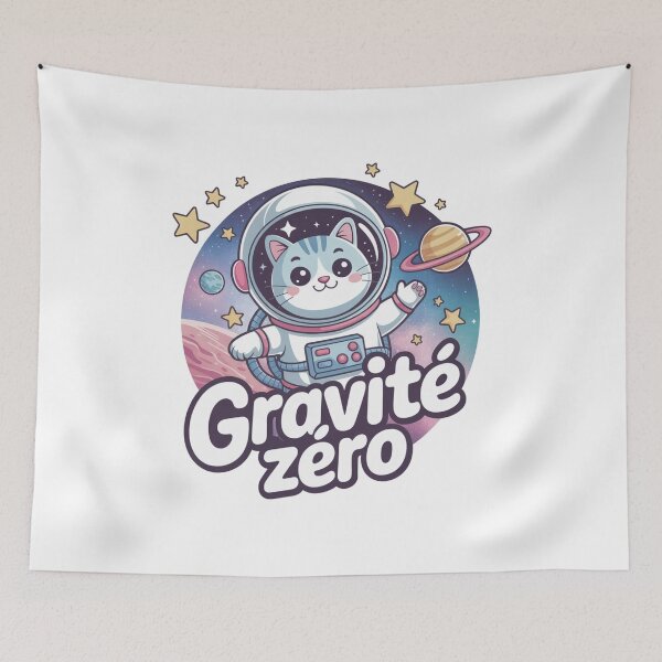 Item preview, Kawaii Astronaut Cat – "Zero Gravity" – Humor, Geek, Space & Manga Cartoon designed and sold by StarWearPlanet.