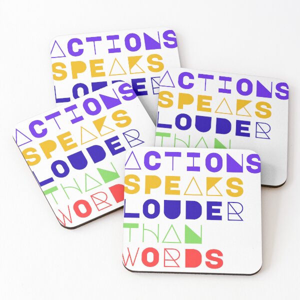 Item preview, Actions Speak Louder Than Words Motivational Quote :Bold Typography Design designed and sold by AlienTechs.