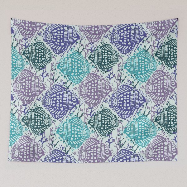Item preview, Block Print Fish   designed and sold by Callyedesigns.