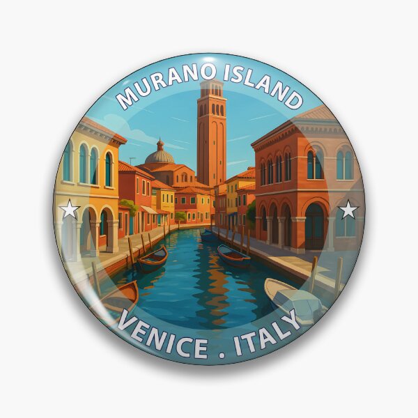 Item preview, Murano Island Venice Italy - Iconic Landmark Travel vacation destination souvenir art stamp designed and sold by inkNext.