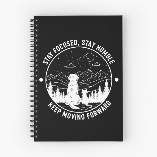 Item preview, Stay Focused Stay Humble Keep Moving Forward – Inspirational Dog and Cat Mountain Design designed and sold by fawzimorsy.