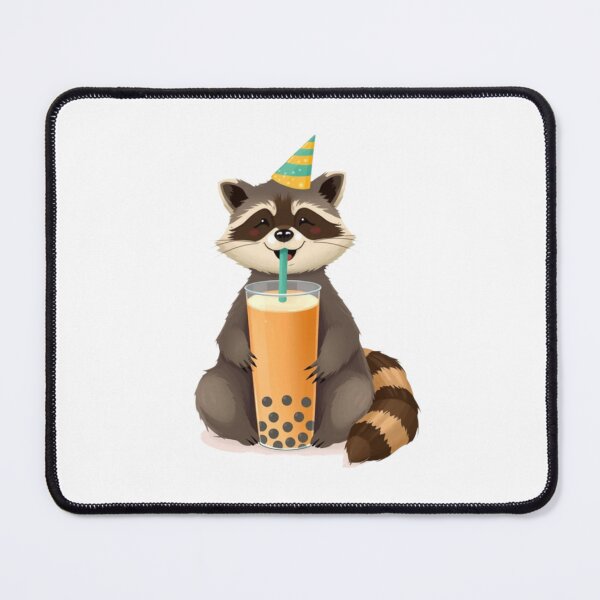 Item preview, Raccoon Boba tea milktea Party Hat happy birthday kawaii gift funny christmas happy designed and sold by CheeseBlueprint.