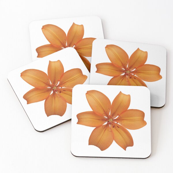 Item preview, orange lily flower sticker designed and sold by inainart.