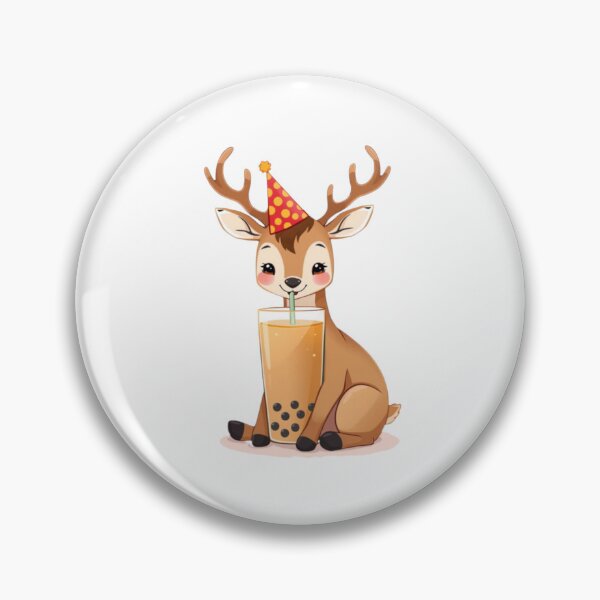 Item preview, Deer Boba tea milktea Party Hat happy birthday kawaii gift funny christmas happy designed and sold by CheeseBlueprint.