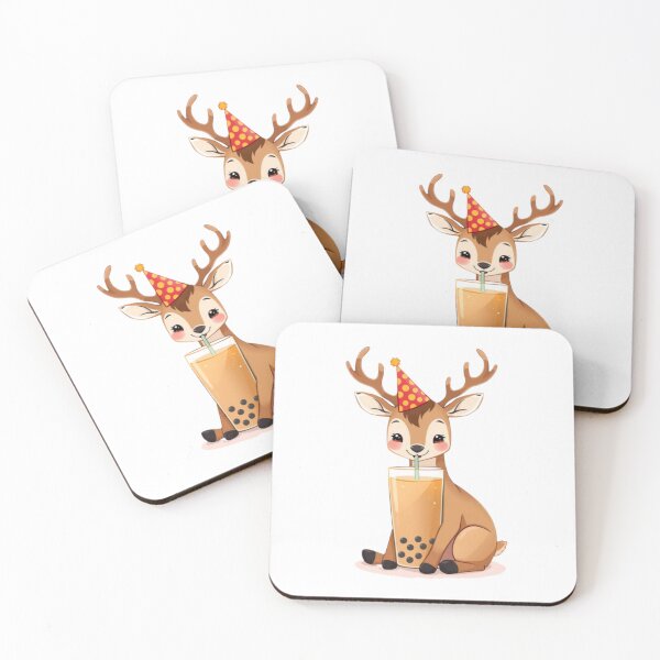 Item preview, Deer Boba tea milktea Party Hat happy birthday kawaii gift funny christmas happy designed and sold by CheeseBlueprint.