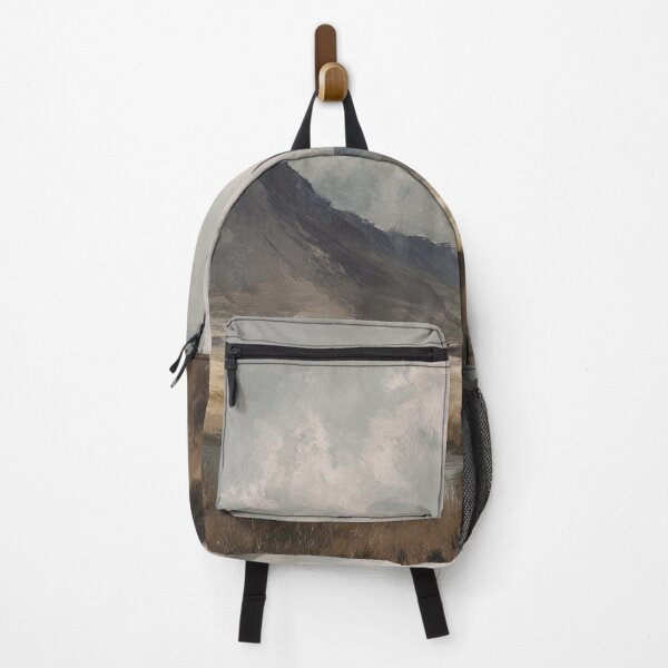 Item preview, Minimal mountain landscape painting dark hues designed and sold by Artania21.
