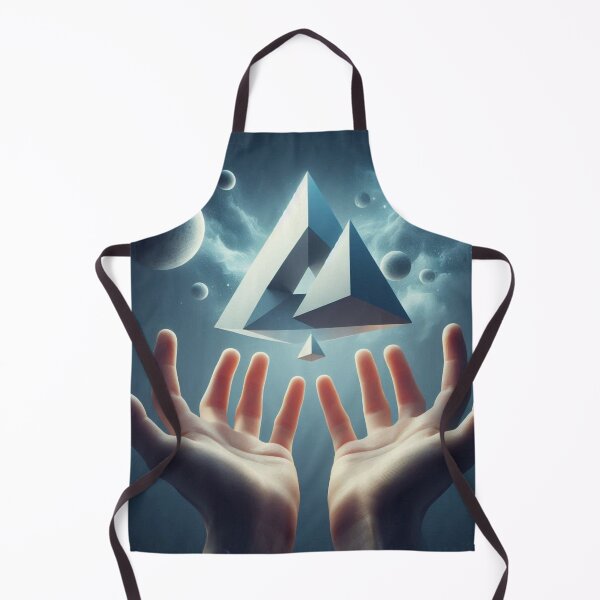 Item preview, Mystical Hands & Floating Triangle – Surreal Geometry Design designed and sold by ashokreddy343.