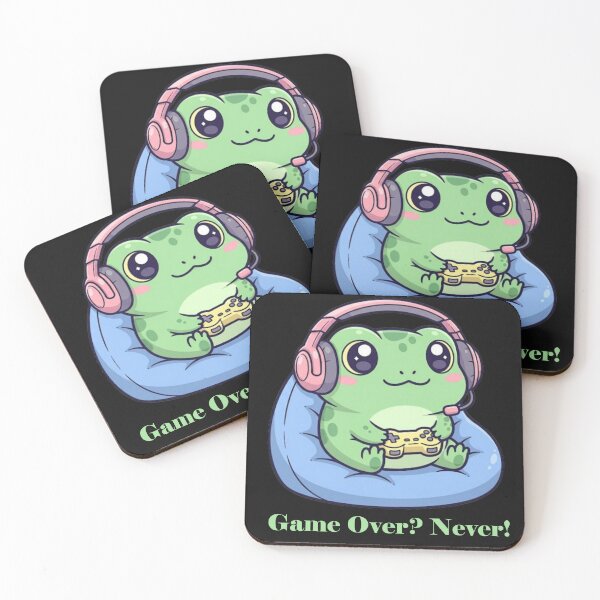 Item preview, Game Over? Never! – Kawaii Gamer Frog designed and sold by PunnyBean.