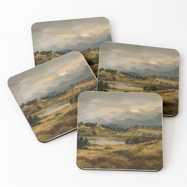 Item preview, Minimal mountain landscape painting  designed and sold by Artania21.