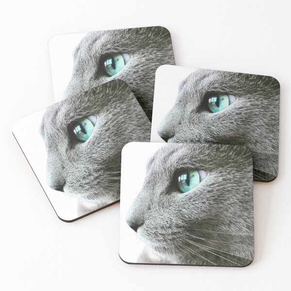 Item preview, Russian Blue Cat Sticker – Cute Grey Cat with Green Eyes designed and sold by SilverBlueCat.