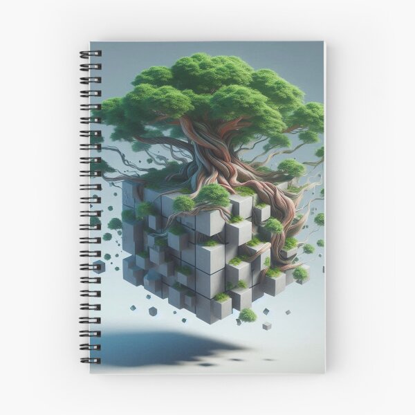 Item preview, Floating Surreal Cube-Tree Hybrid – Dreamlike Abstract Nature Art designed and sold by ashokreddy343.
