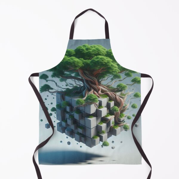 Item preview, Floating Surreal Cube-Tree Hybrid – Dreamlike Abstract Nature Art designed and sold by ashokreddy343.