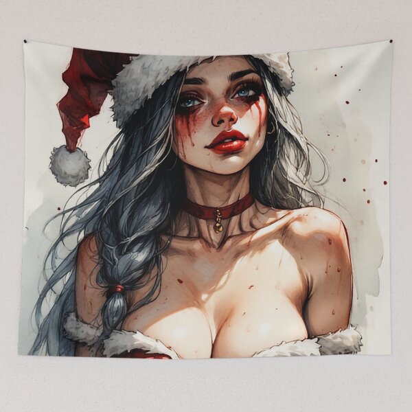 Item preview, Dark Sexy Santa – Horror Christmas Pin-Up designed and sold by aventi24.