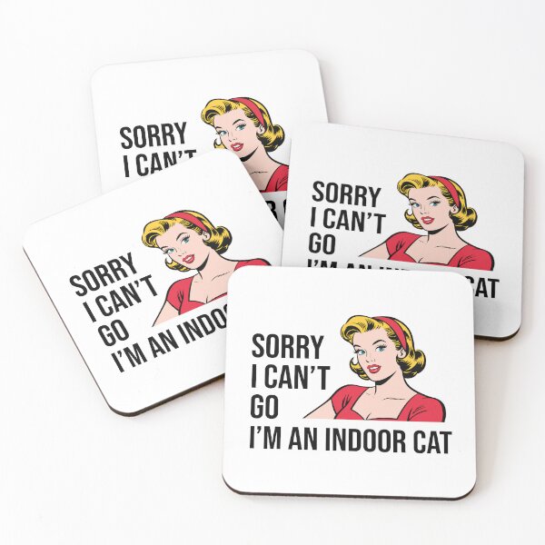 Item preview, I'm an Indoor Cat - retro woman designed and sold by SiskinArt.