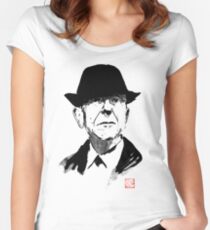 Leonard Cohen Tailliertes Rundhals-Shirt