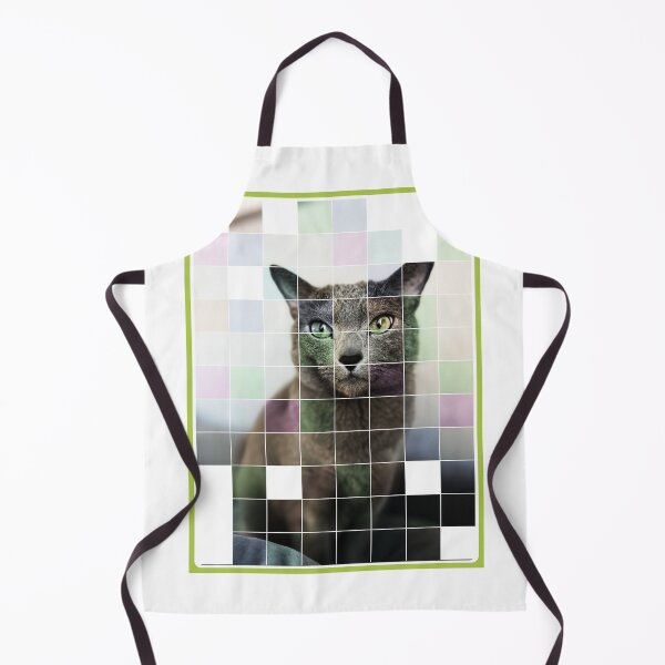 Item preview, Russian Blue Cat Mosaic Art – Modern Geometric Feline Portrait designed and sold by SilverBlueCat.