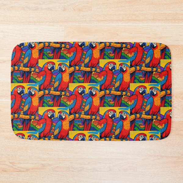 Item preview, two aras parrots sitting on the branch designed and sold by BLU3BERRYprint.