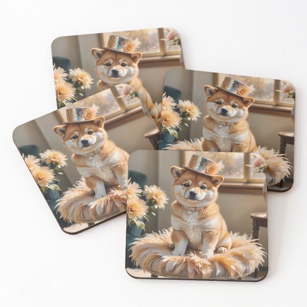 Item preview, Charming Shiba Inu Pup in Fancy Hat designed and sold by Wags & Tails.