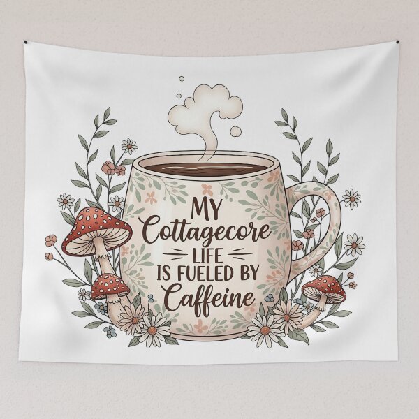 Item preview, Coffee and Cottagecore Floral Mug Design designed and sold by StickyGuys.