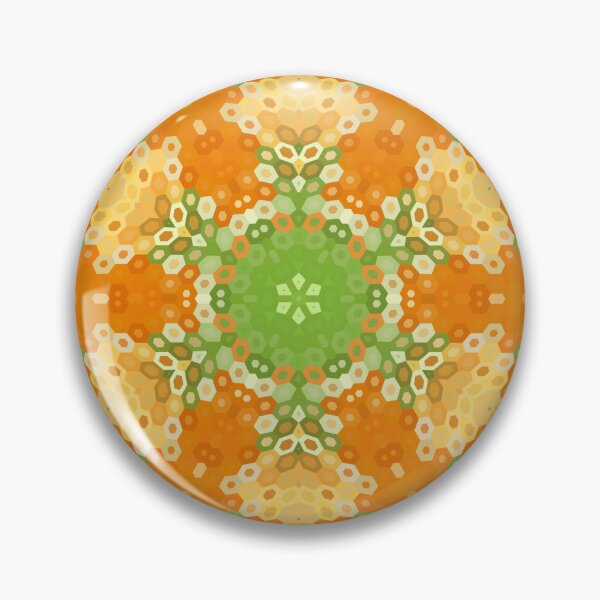 Item preview, Hex Mandala Green and Orange designed and sold by WormholeOrbital.