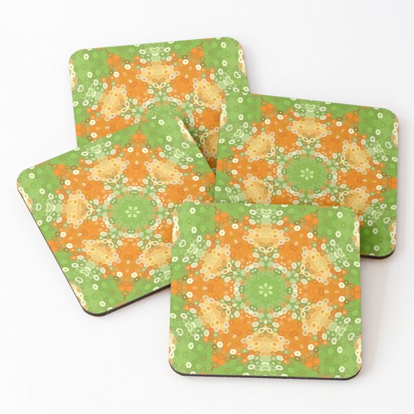 Item preview, Hex Mandala Green and Orange designed and sold by WormholeOrbital.
