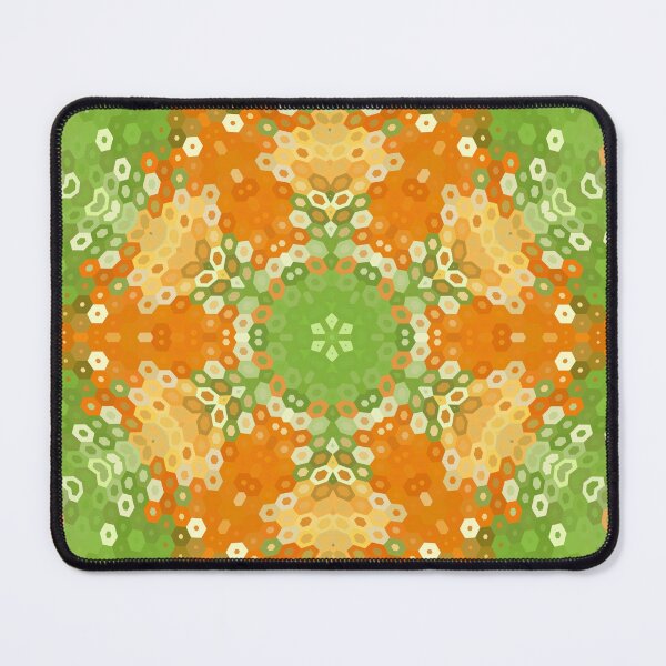 Item preview, Hex Mandala Green and Orange designed and sold by WormholeOrbital.