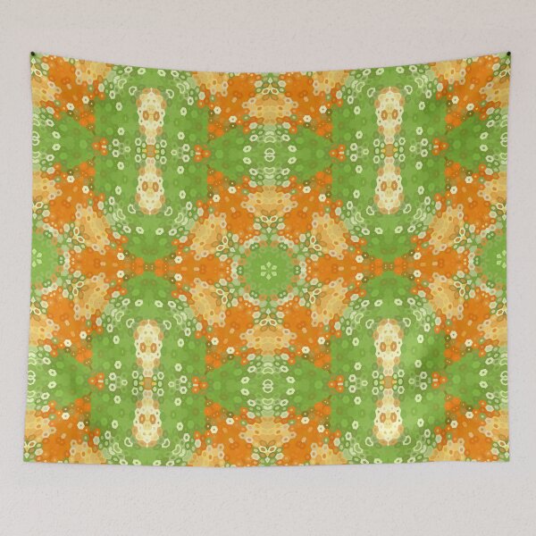 Item preview, Hex Mandala Green and Orange designed and sold by WormholeOrbital.