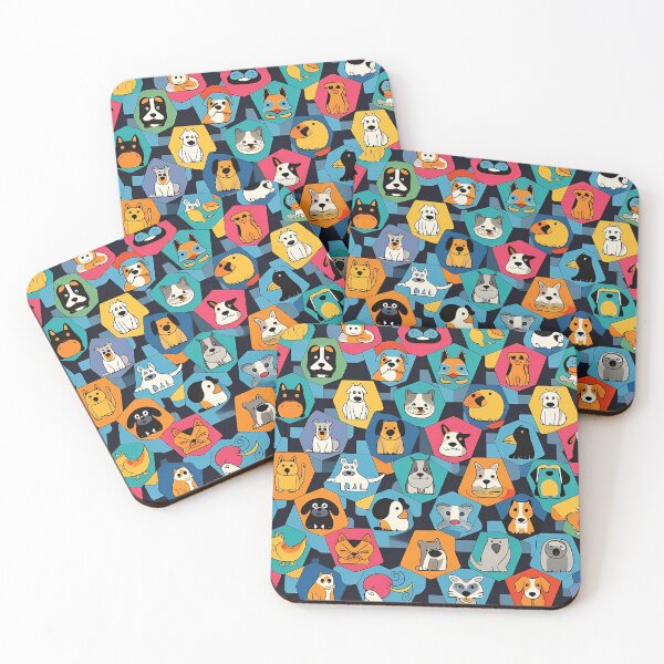 Item preview, Animals Pets Stylized Motif Iconic Hexagonal Tiles designed and sold by Digital-Davinci.
