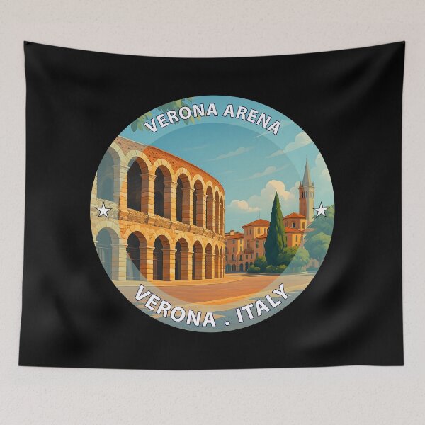 Item preview, Verona Arena Italy - Iconic Landmark Travel vacation destination souvenir art stamp designed and sold by inkNext.