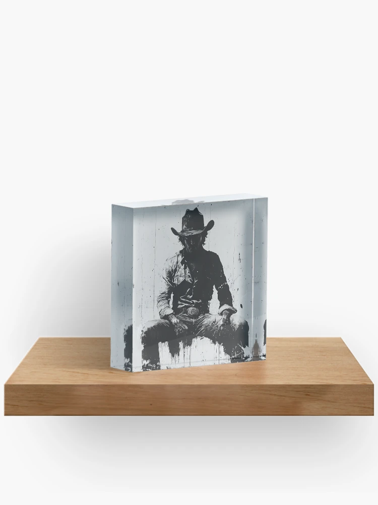 Thumbnail 2 of 5, Acrylic Block, Shadow Rider: Cowboy Reflections designed and sold by sh∆dØw.