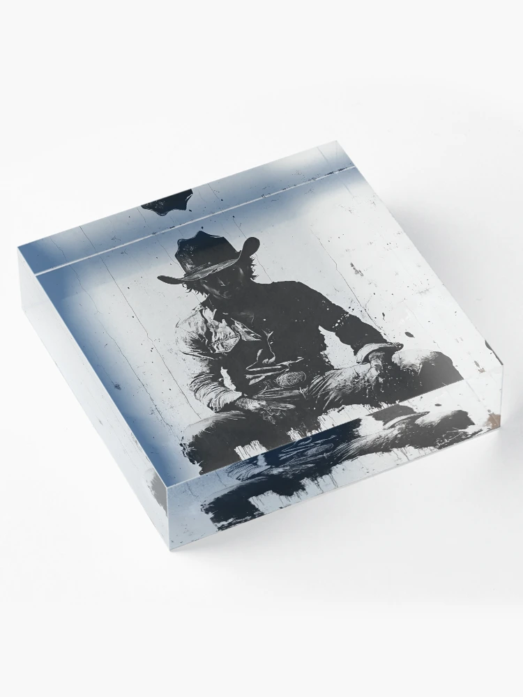 Thumbnail 4 of 5, Acrylic Block, Shadow Rider: Cowboy Reflections designed and sold by sh∆dØw.