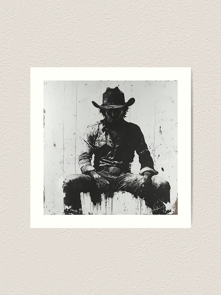 Thumbnail 1 of 3, Art Print, Shadow Rider: Cowboy Reflections designed and sold by shadowart86.