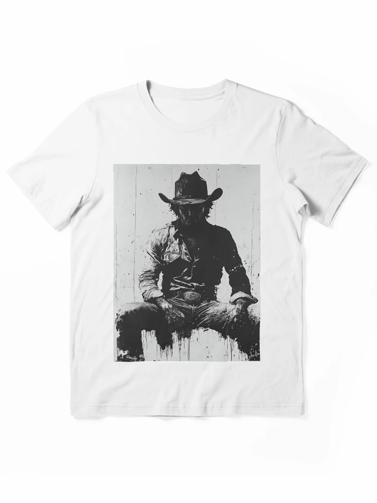 Thumbnail 1 of 7, Essential T-Shirt, Shadow Rider: Cowboy Reflections designed and sold by sh∆dØw.