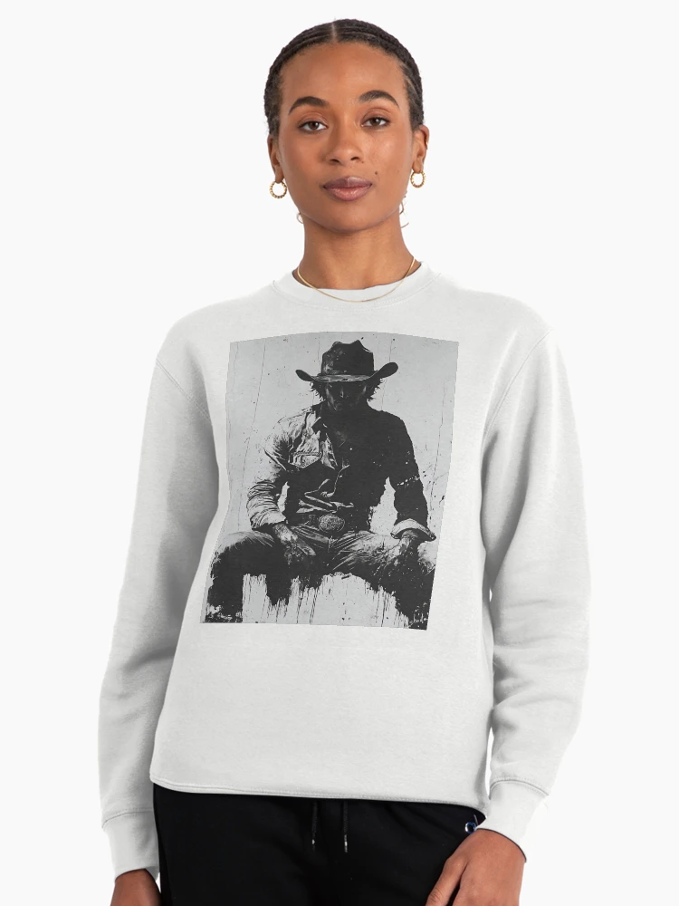 Thumbnail 3 of 6, Pullover Sweatshirt, Shadow Rider: Cowboy Reflections designed and sold by sh∆dØw.