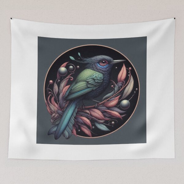 Item preview, Hand-Drawn Surreal Bird Inside Circle – Mystical Line Art Design designed and sold by ashokreddy343.