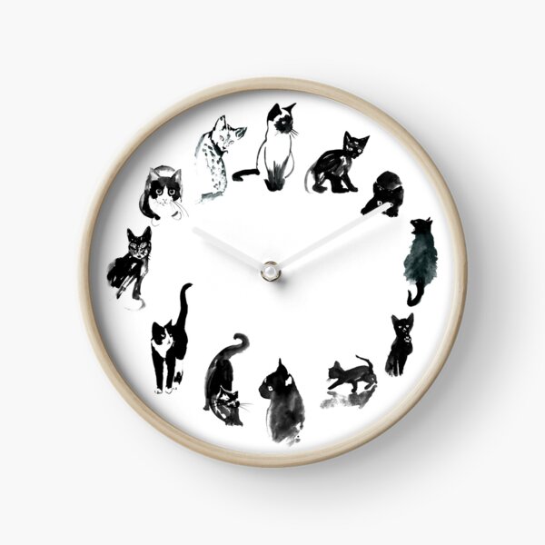cats round Clock
