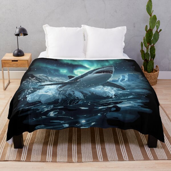 Item preview, Arctic Shark Under Northern Lights designed and sold by RkskArt.