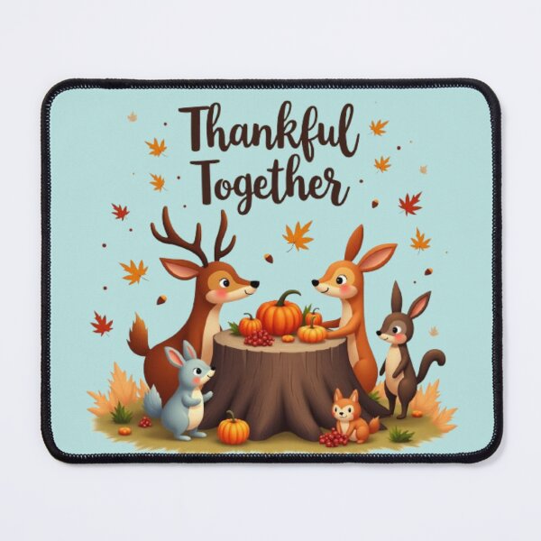 Item preview, Thankful Together – Cute Woodland Animals Thanksgiving Design designed and sold by GrafteesGlow.